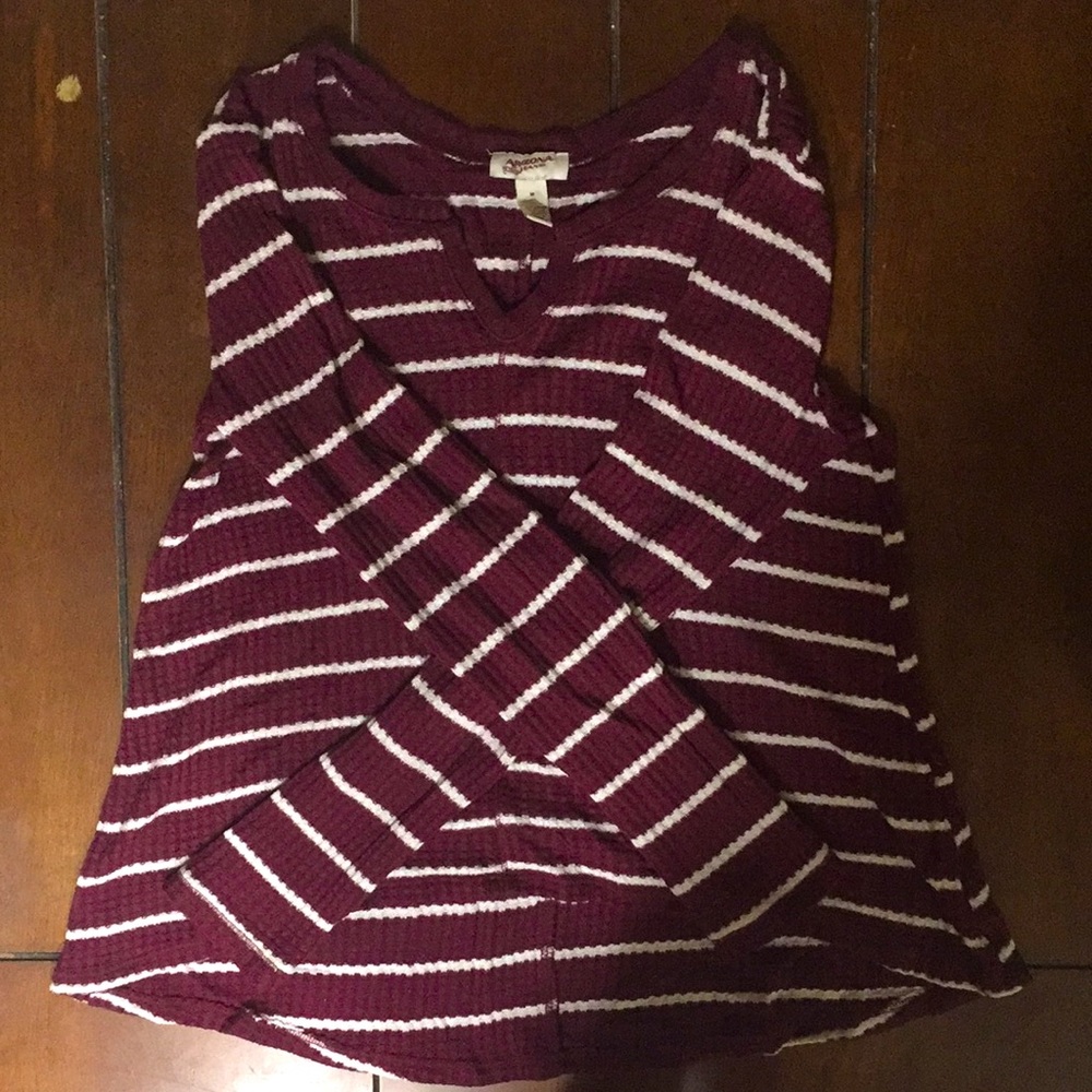 Rosemary and White Striped Long Sleeve Shirt